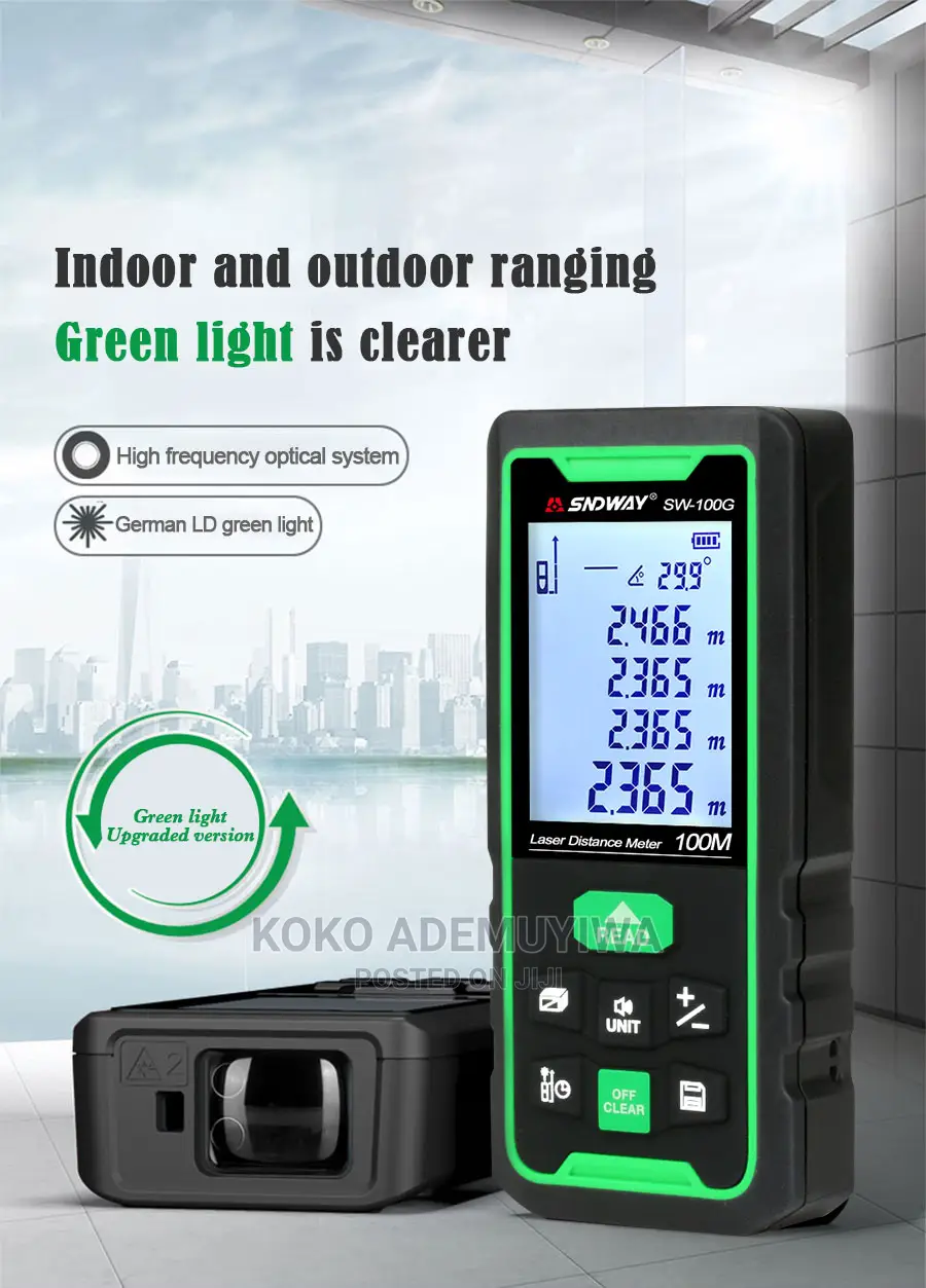 100m Outdoor Laser Distance Meter Rangefinder Digital Tape