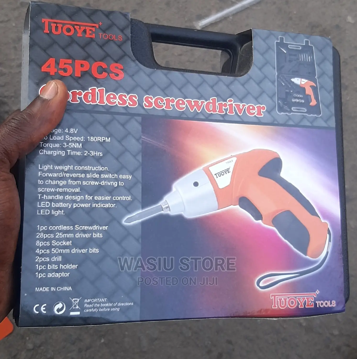 45pcs Cordless Rechargeable Screwdriver Set