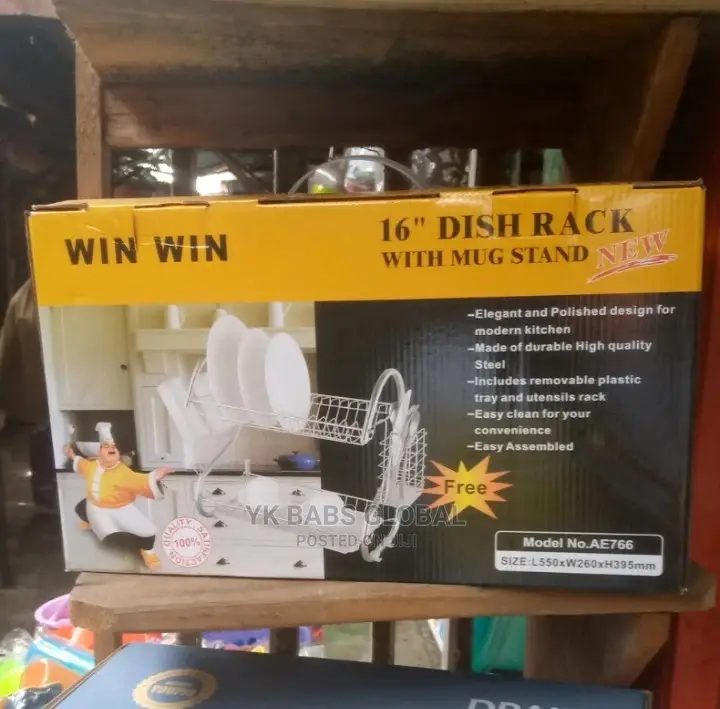 16 Pics Dish Rack With Mug Stand