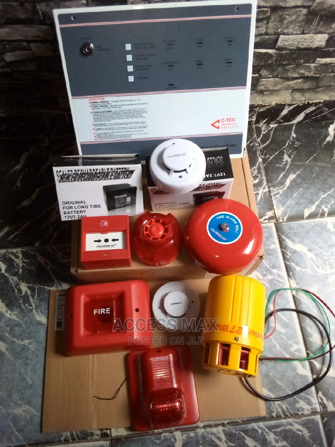 Fire Alarm Panel Smoke Detector. Break Glass. Sounder.