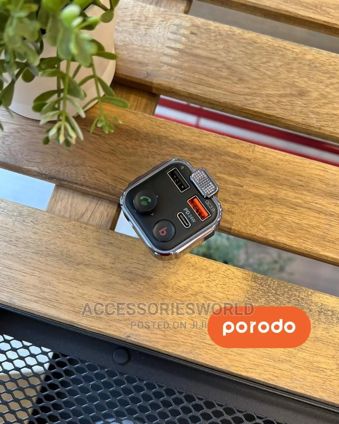 Porodo Smart Car Charger FM Transmitter 24W PD Port QC 3.0