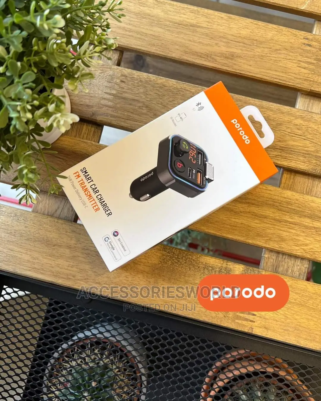 Porodo Smart Car Charger FM Transmitter 24W PD Port QC 3.0