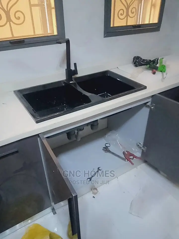Acrylic Sink Double Bowl Black