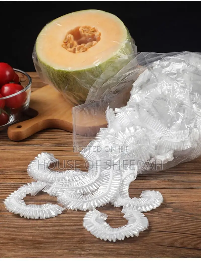 Disposable Food Cover Plastic Wrap Elastic Food Lids 100pcs