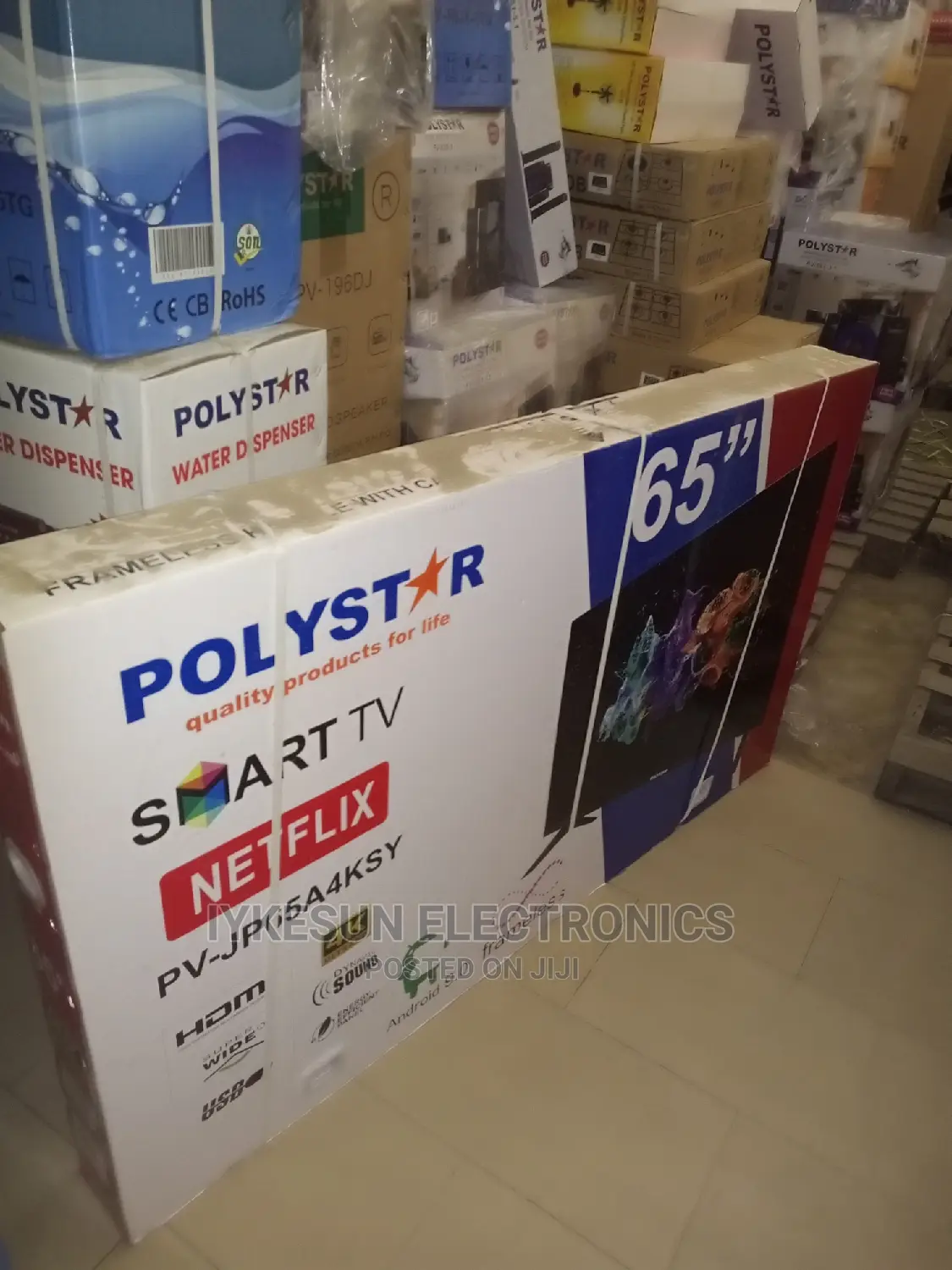 Original Polystar TV 65" Android 9.0 4KUHD Netflix Youtube
