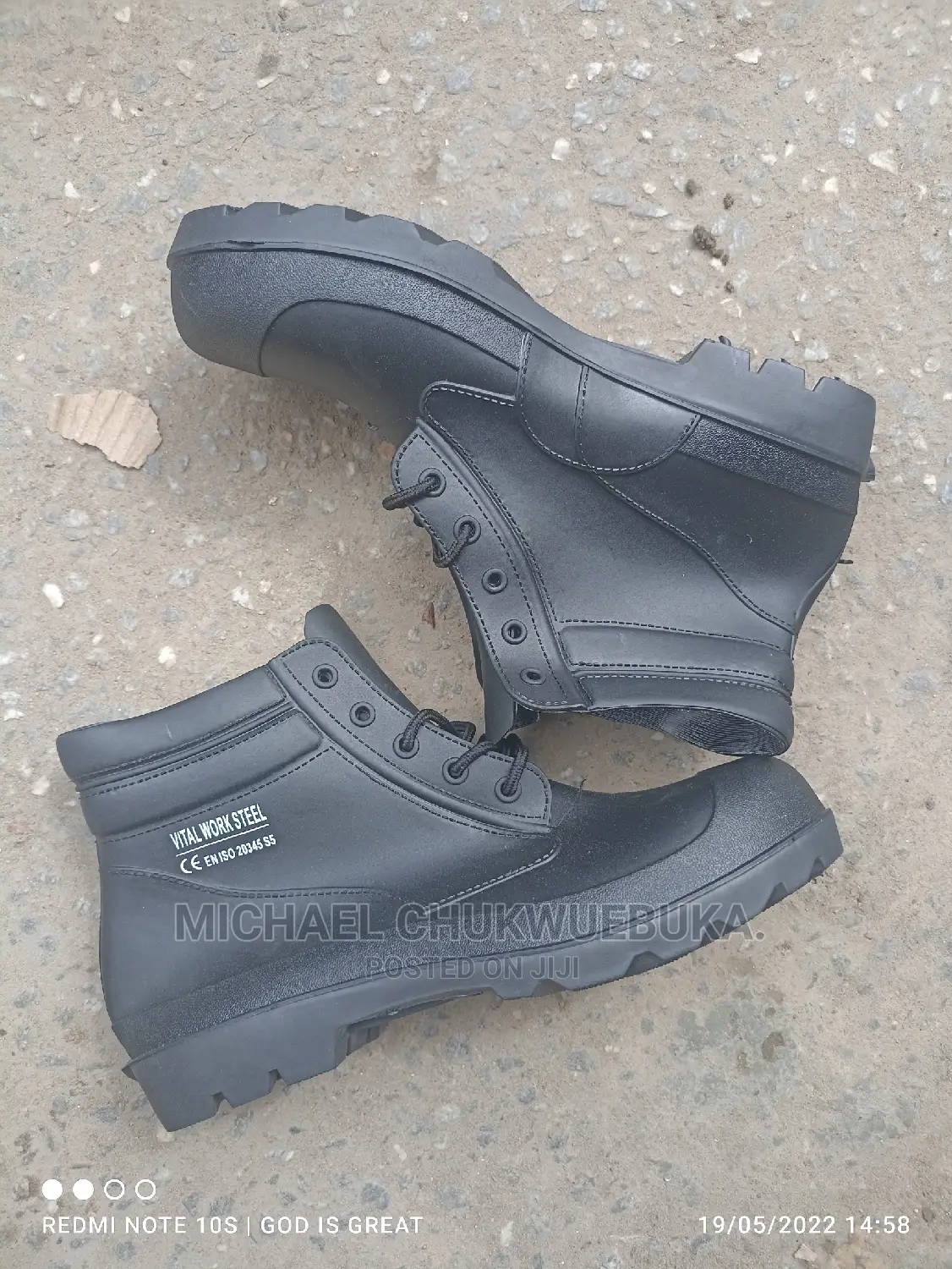 Short Safety Rain Boot Black