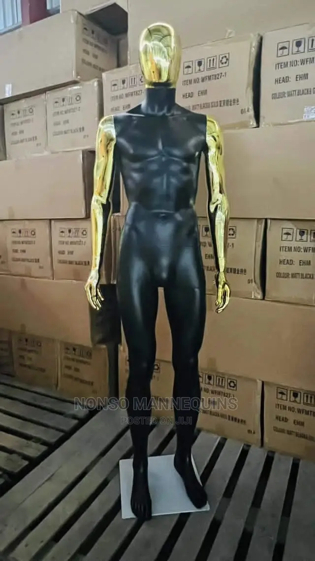 Male Glossy Black And Gold Chrome Mixed Body