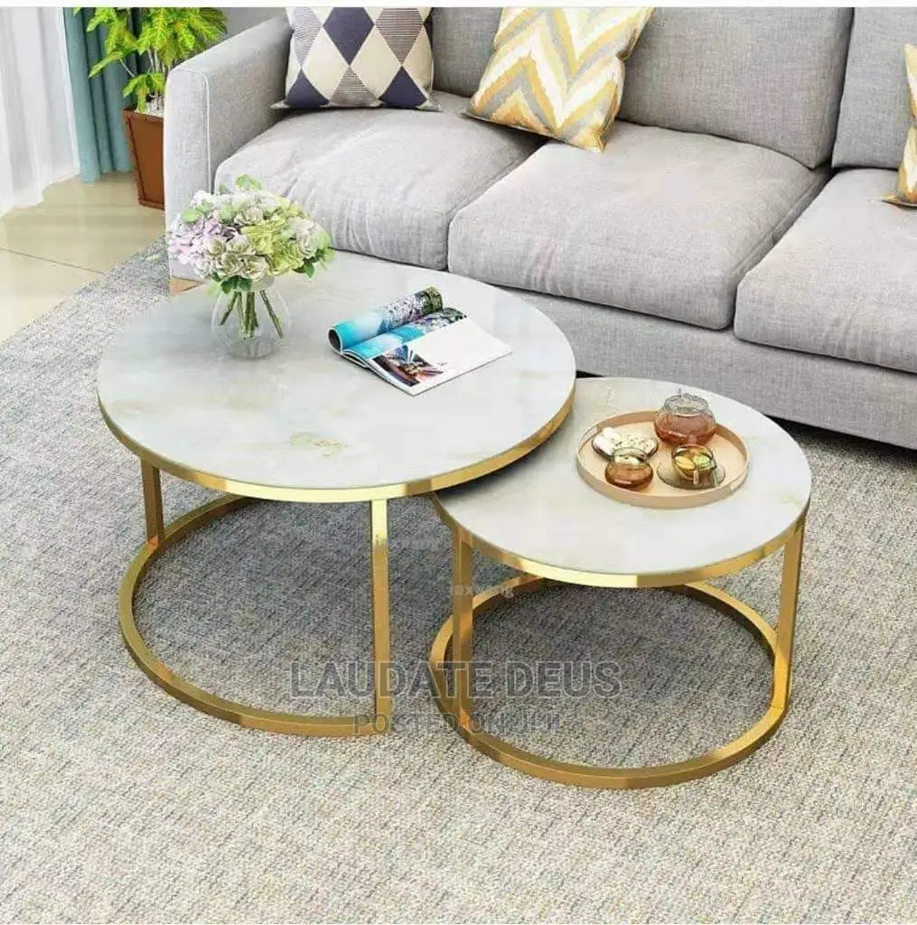 Classic Designed 2 in 1 Marble Top Center Table.