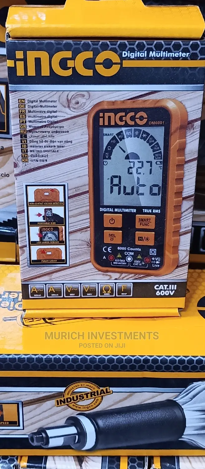 INGCO Digital Multimeter True RMS 6000 Counts DM6001