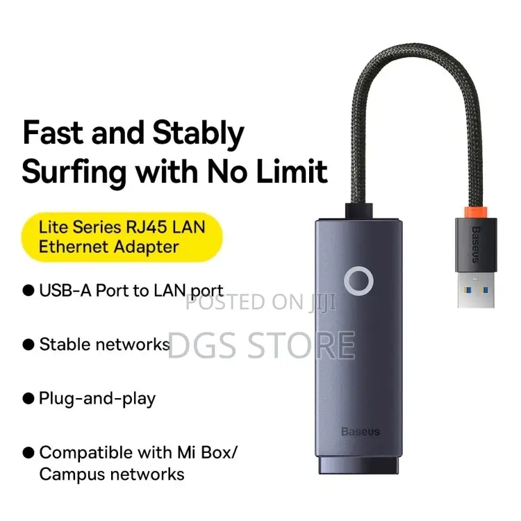 Baseus Lite Series RJ35 Lan Port Ethernet Adapter W In