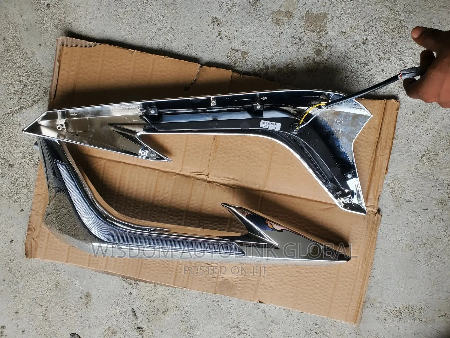 Front Bumper Spoiler Chrome For Land Cruiser Prado With Leds