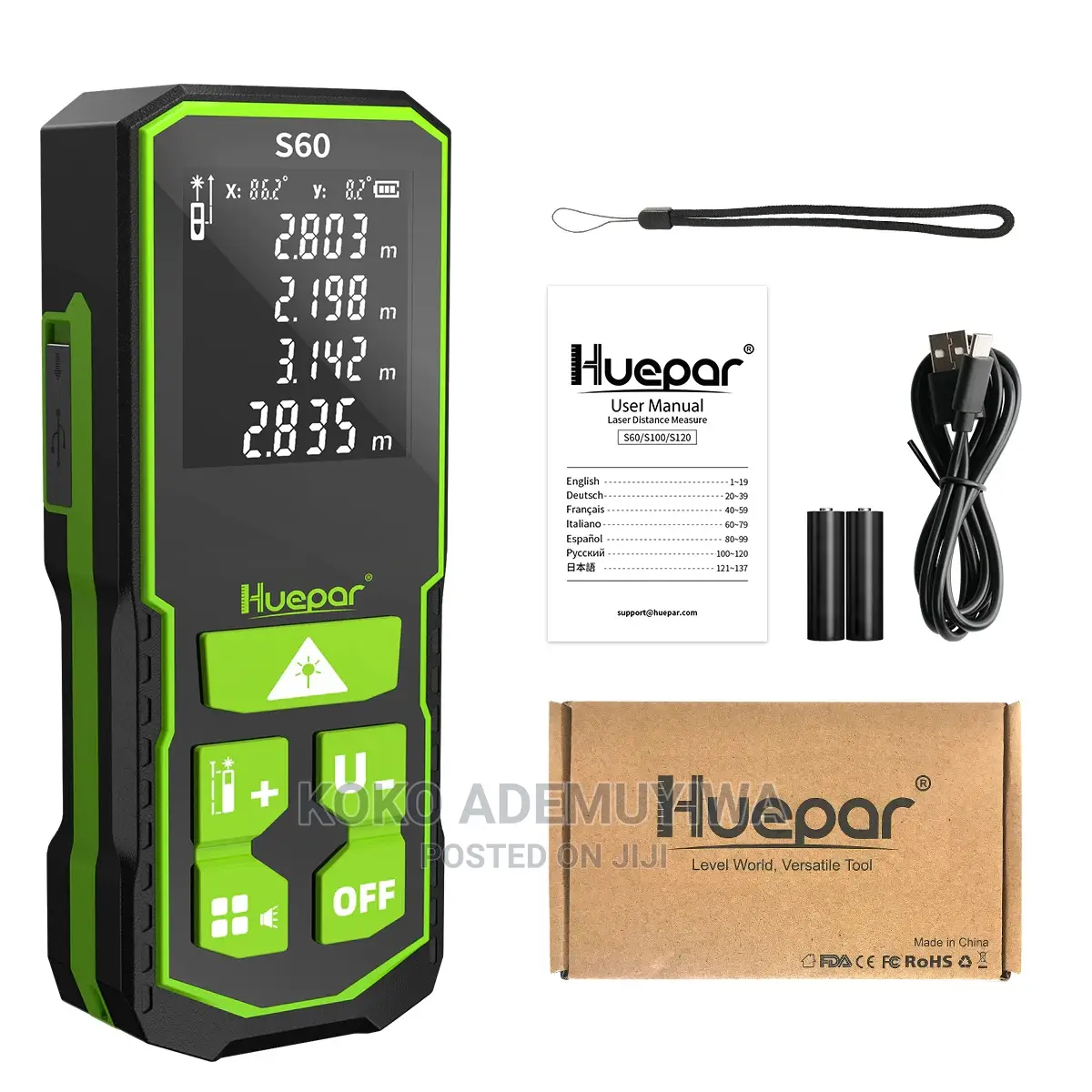 100m Laser Distance Measure Rangefinder With Electric Angle