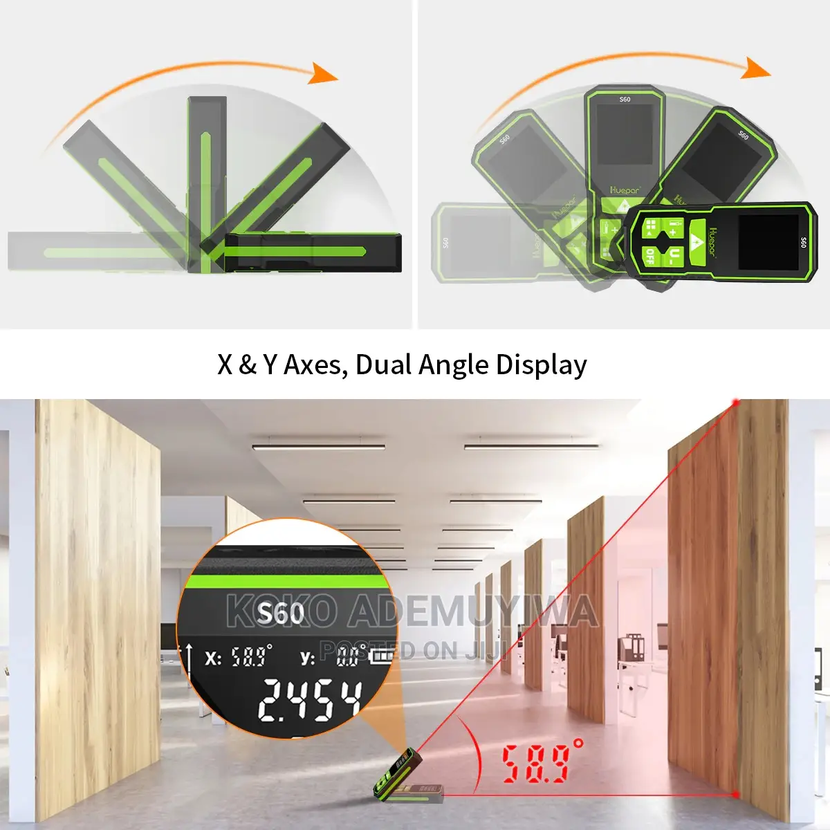 100m Laser Distance Measure Rangefinder With Electric Angle