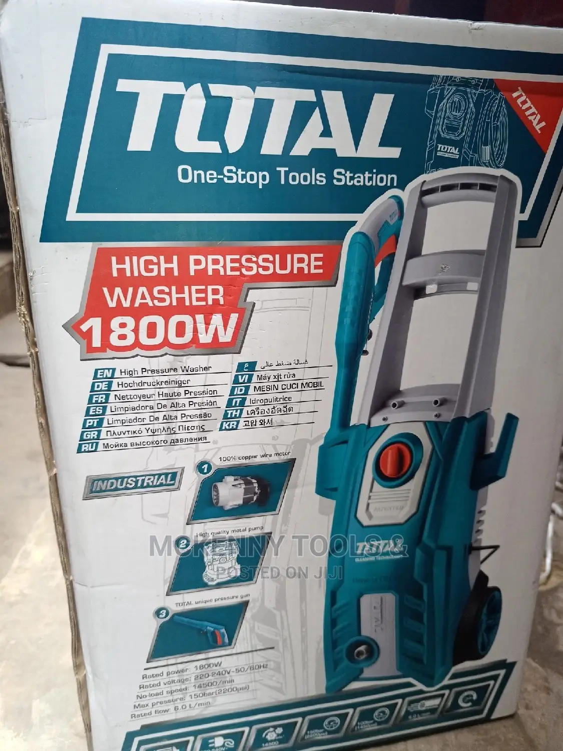 Total One-Stop Tools Station High Pressure Washer 1800 W