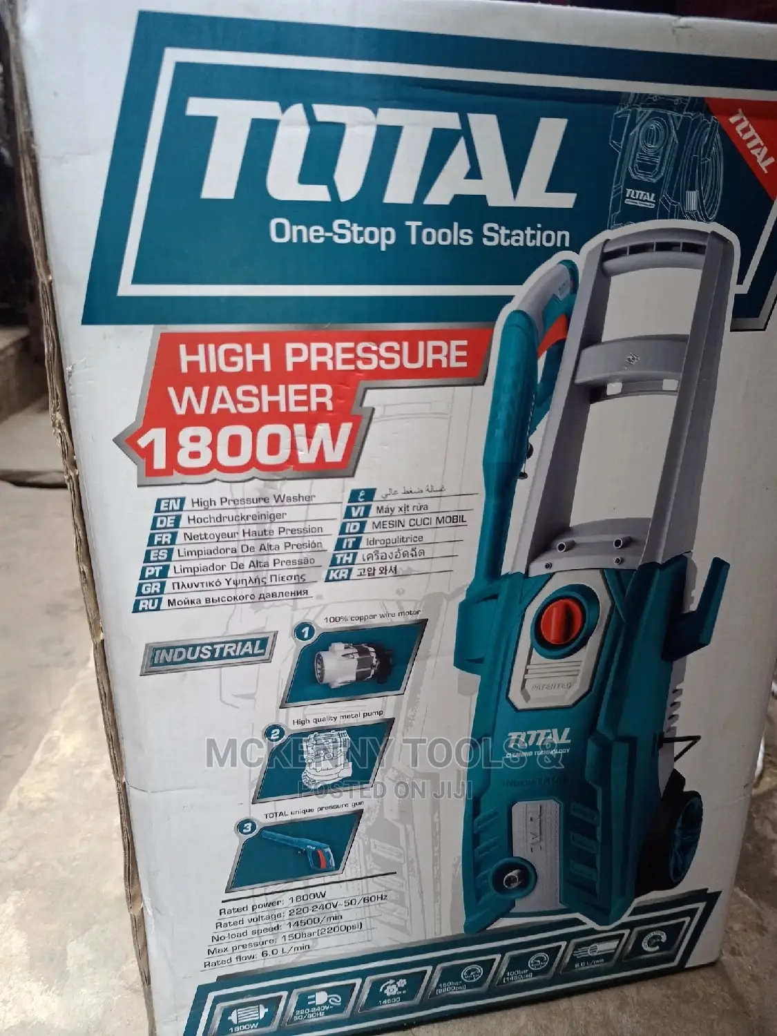 Total One-Stop Tools Station High Pressure Washer 1800 W