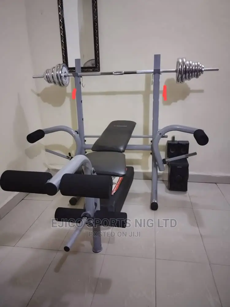 Weight Bench With 50kg Dumbbell Casing and Barbell Set