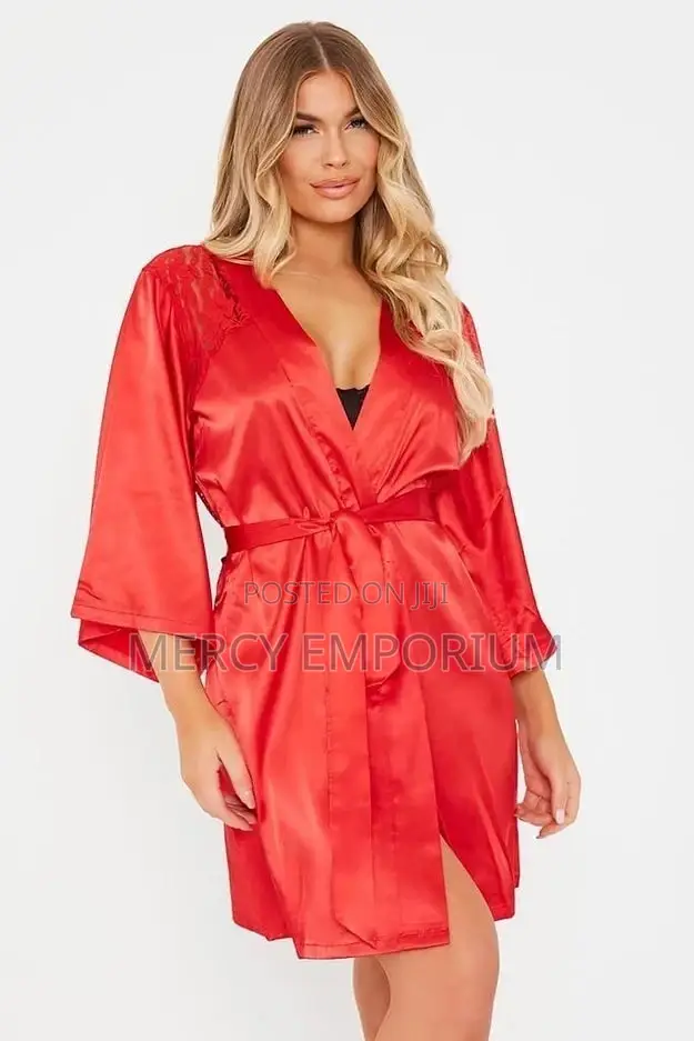 Red Satin and Lace Robe