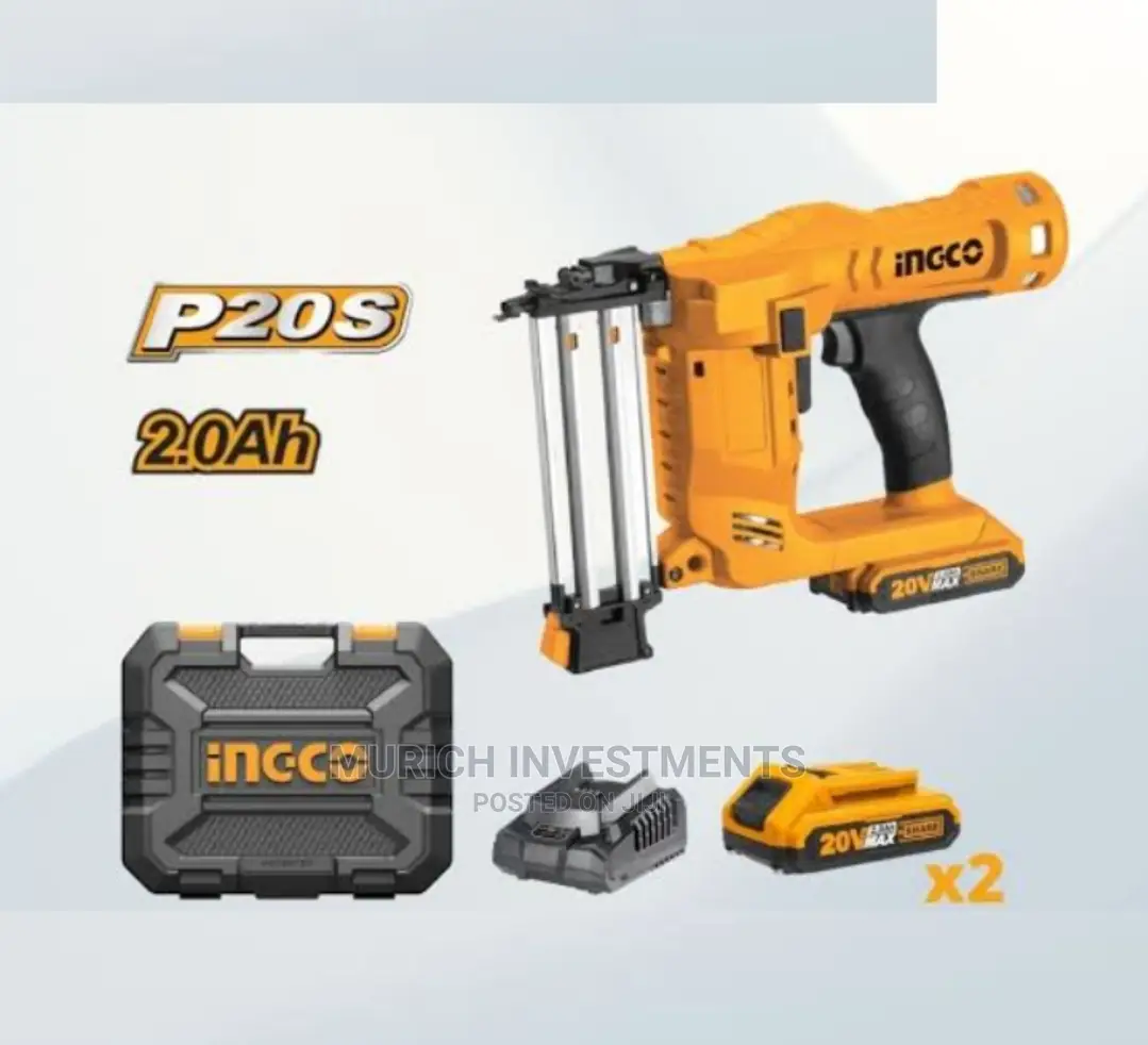 Ingco Li-Ion Cordless Brad Nailer Kit 20v With 1 Battery