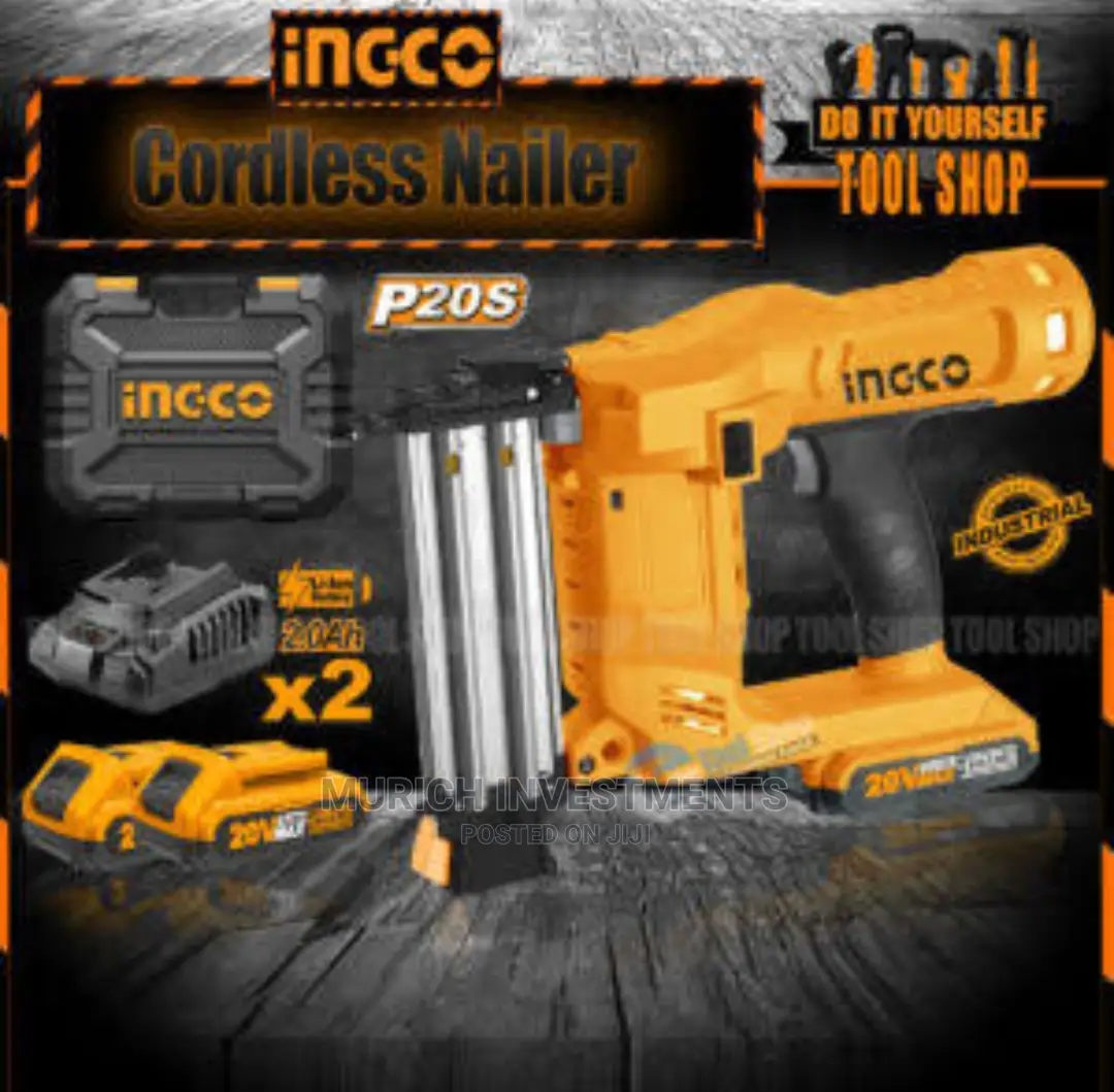 Ingco Li-Ion Cordless Brad Nailer Kit 20v With 1 Battery