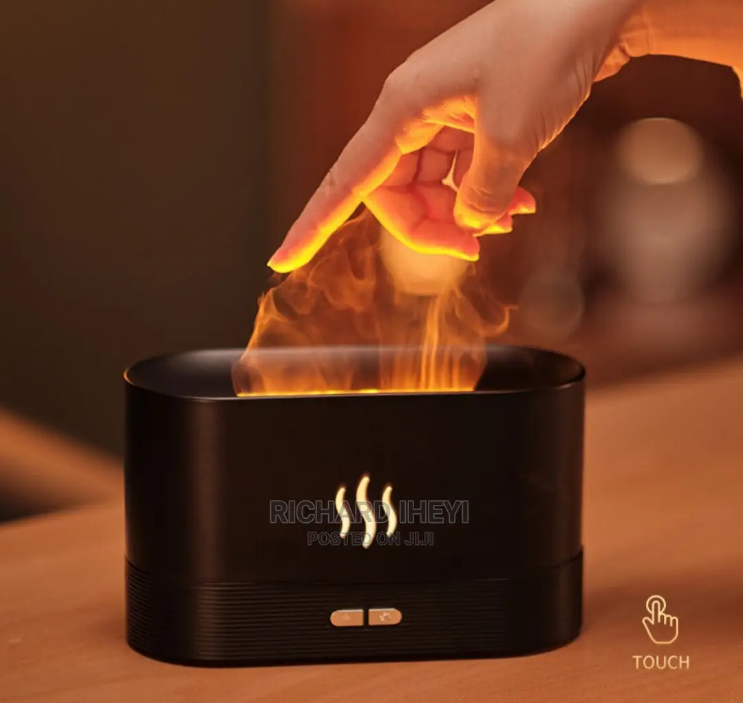 New Simulation Large Fog Flame Humidifier Atmosphere Lamp