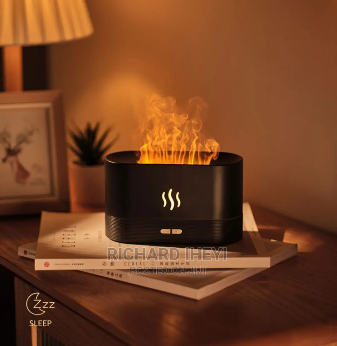 New Simulation Large Fog Flame Humidifier Atmosphere Lamp