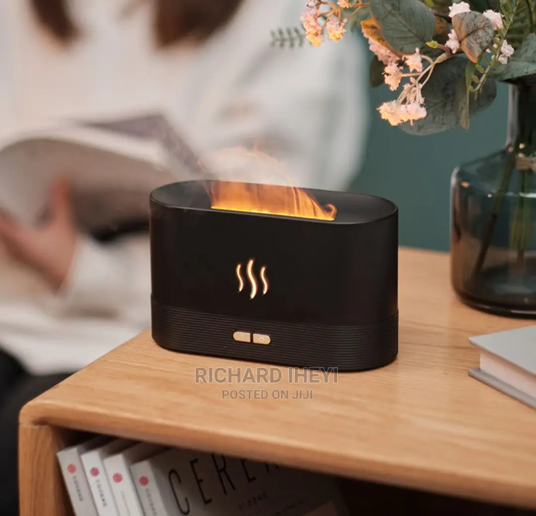 New Simulation Large Fog Flame Humidifier Atmosphere Lamp