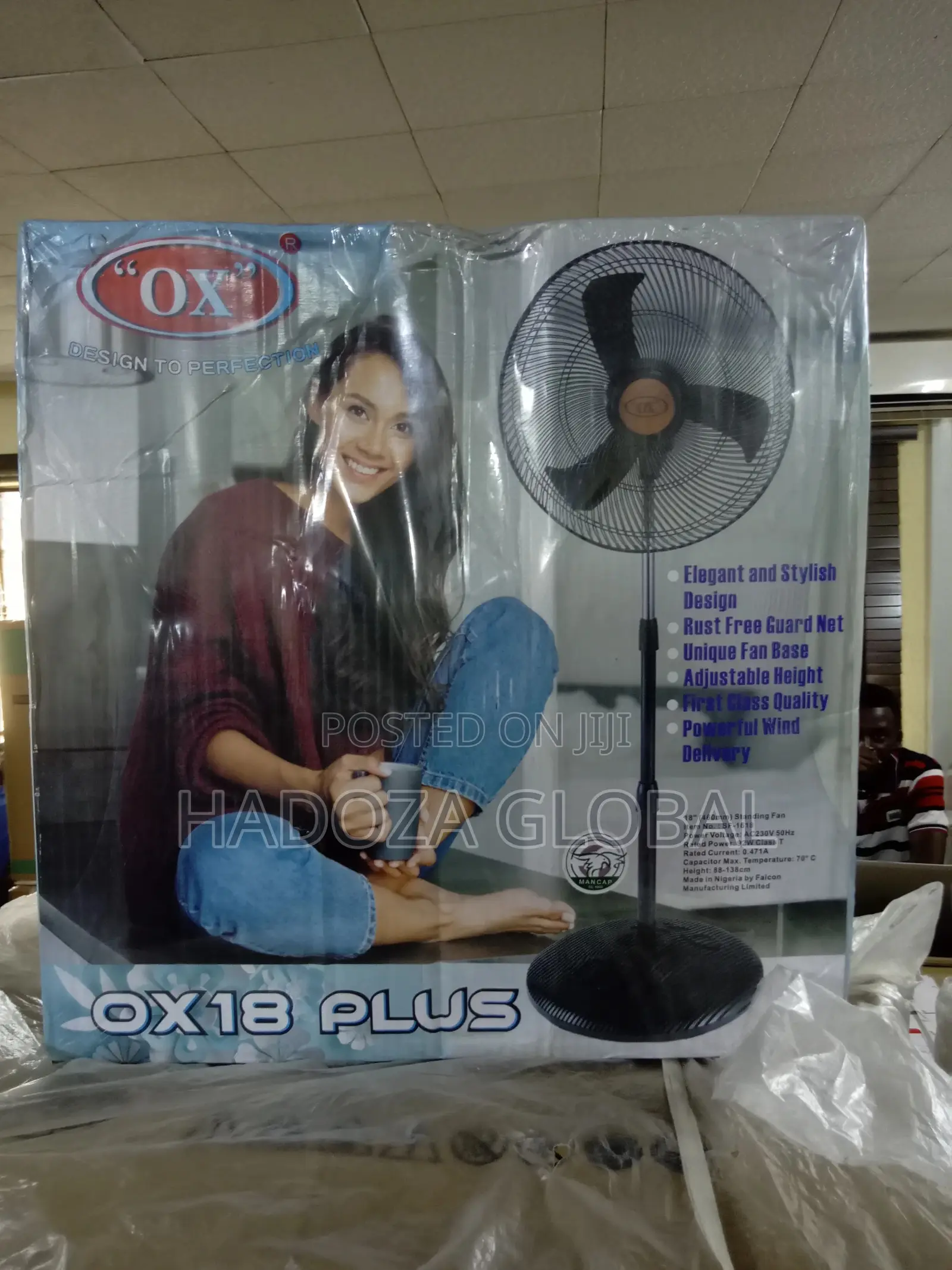 18'' Inch OX Non Rechargeable Standing Fan