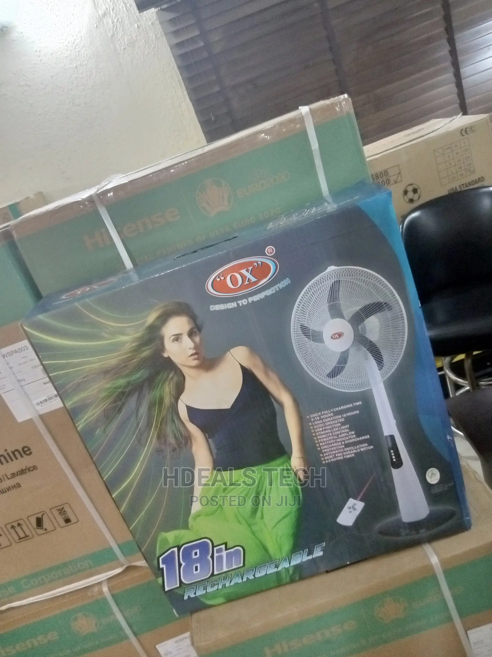 OX Rechargeable 18 Inch Standing Fan