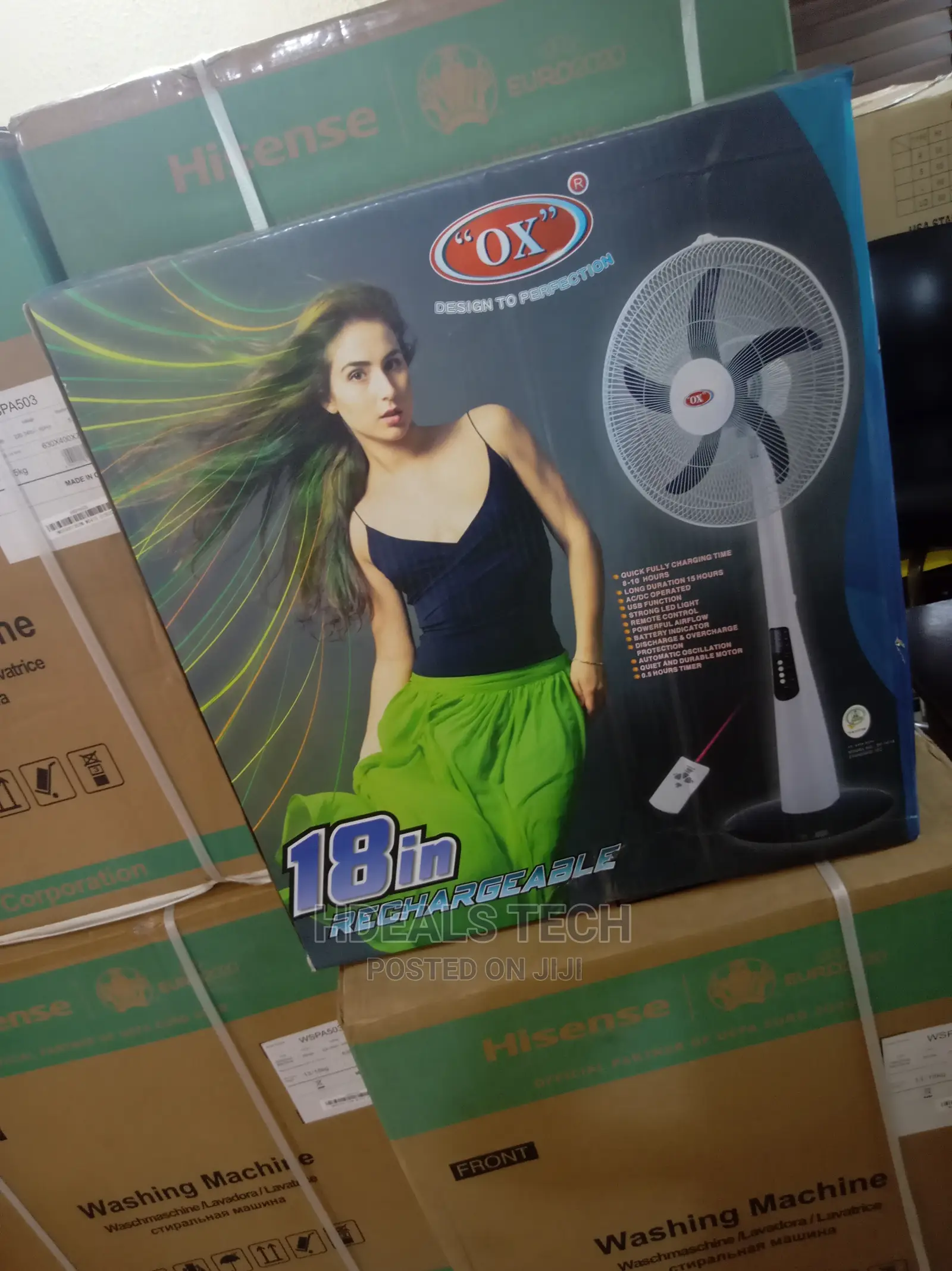 Standing Rechargeable Ox 18 Inch Fan