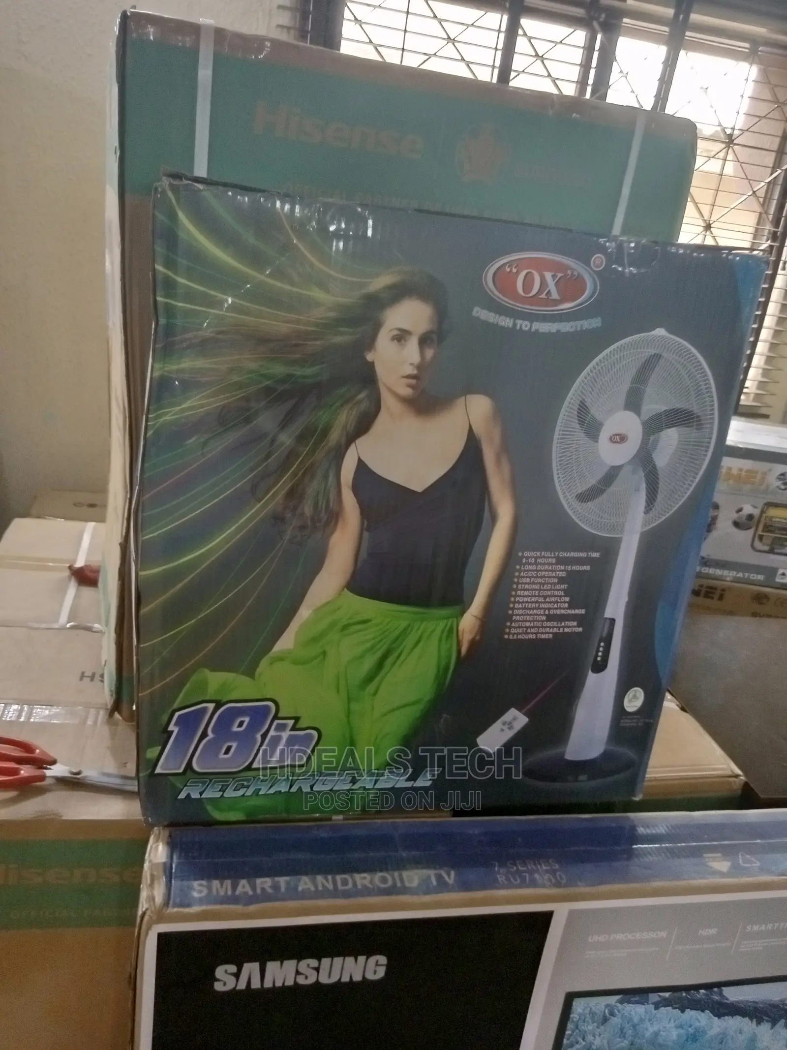 OX 18 Inches Rechargeable Standing Fan