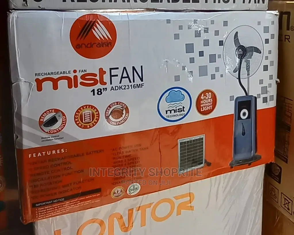Andrakk 18" REACHARGEABLE MIST With Remote Control +USB