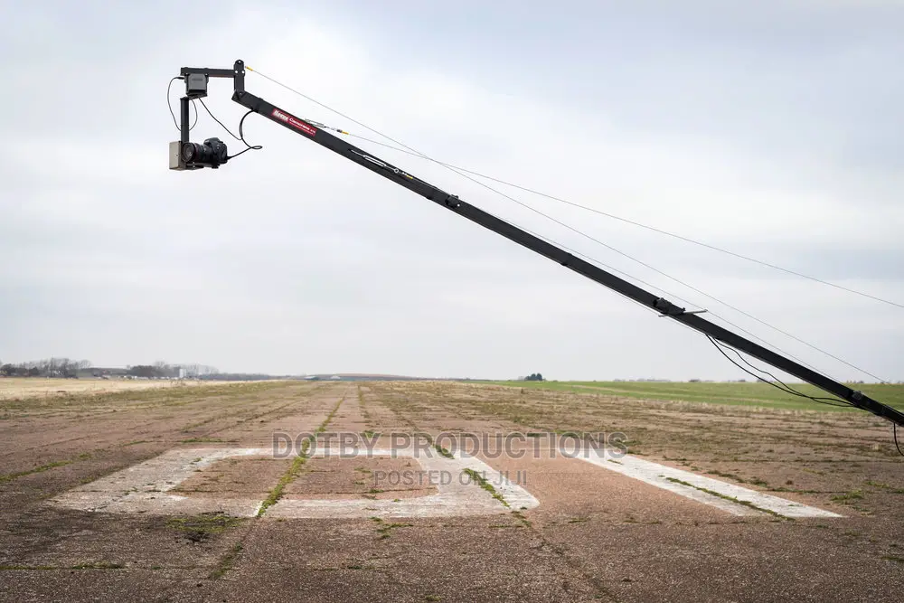 Camera Crane Jib With Pro Pan Tilt Power Head + Operator