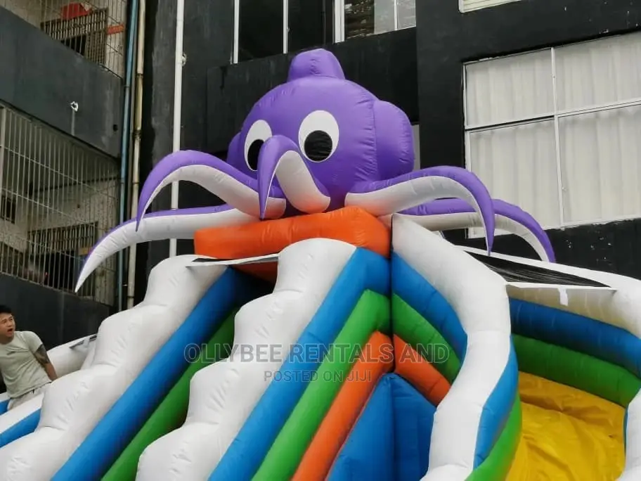 Octopus Themed Combo Slides With Swimming Pools