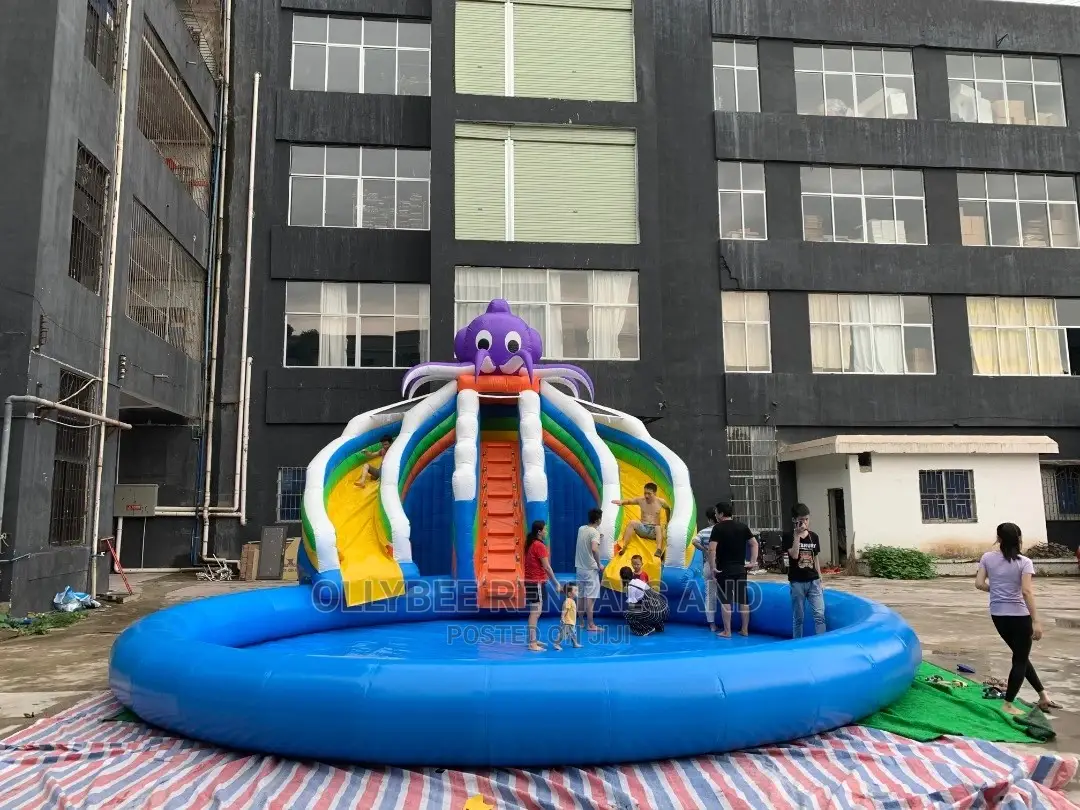 Octopus Themed Combo Slides With Swimming Pools