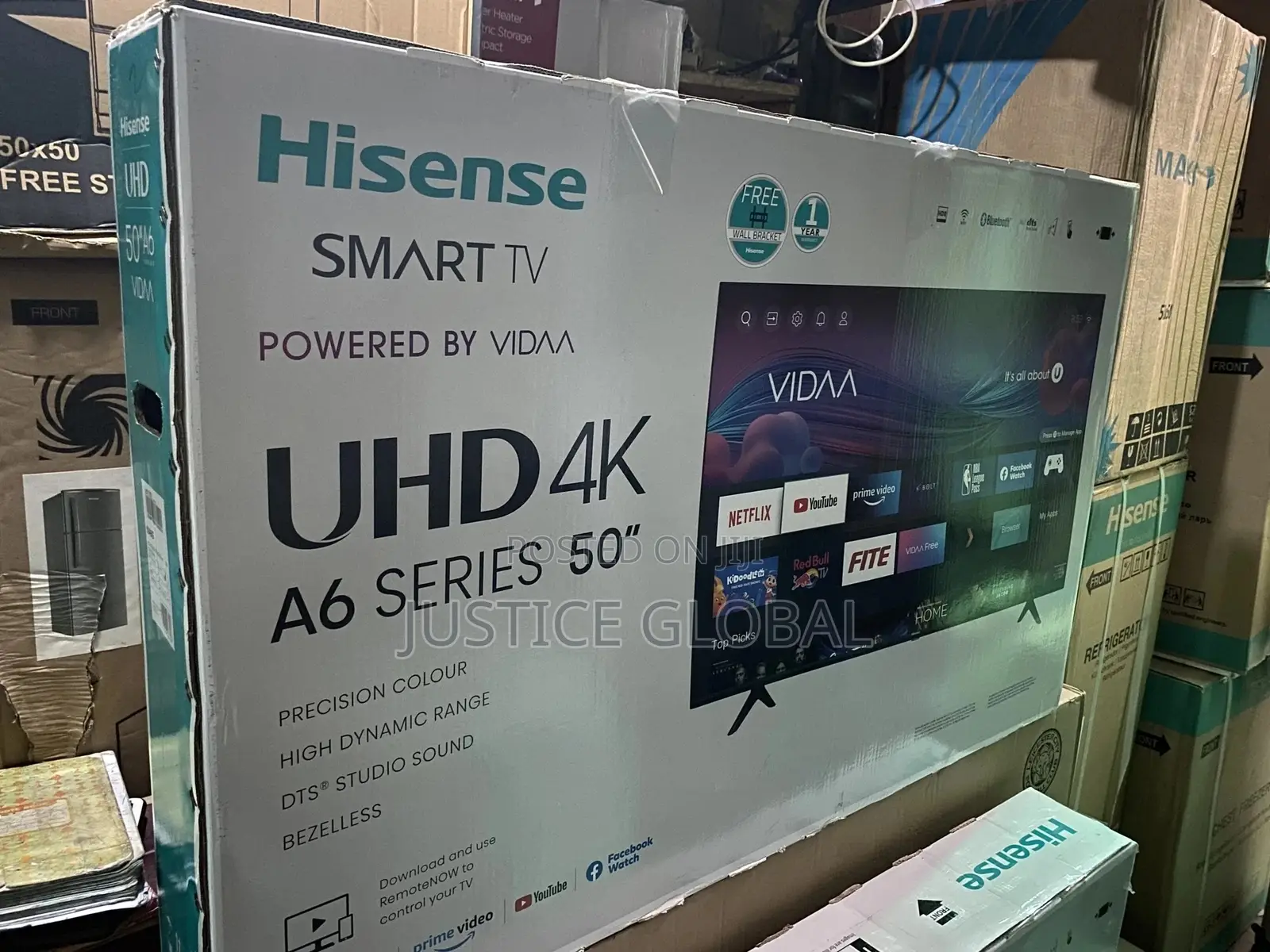 Hisense Smart Tv Powered By Vidaa Uhd4k A6 Series 50"