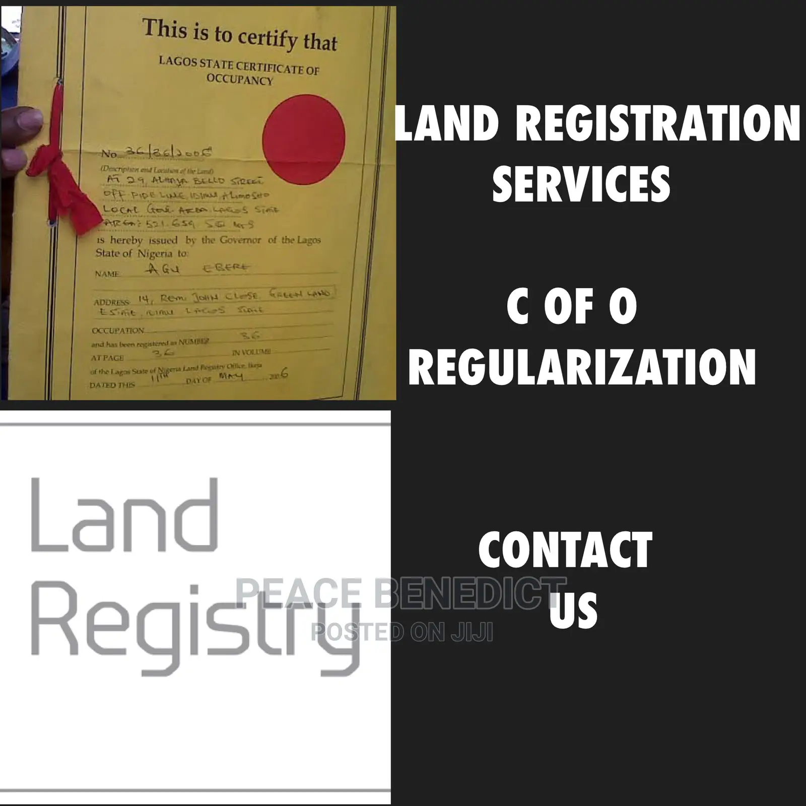 Land Registration (C of O) at the Land Registry