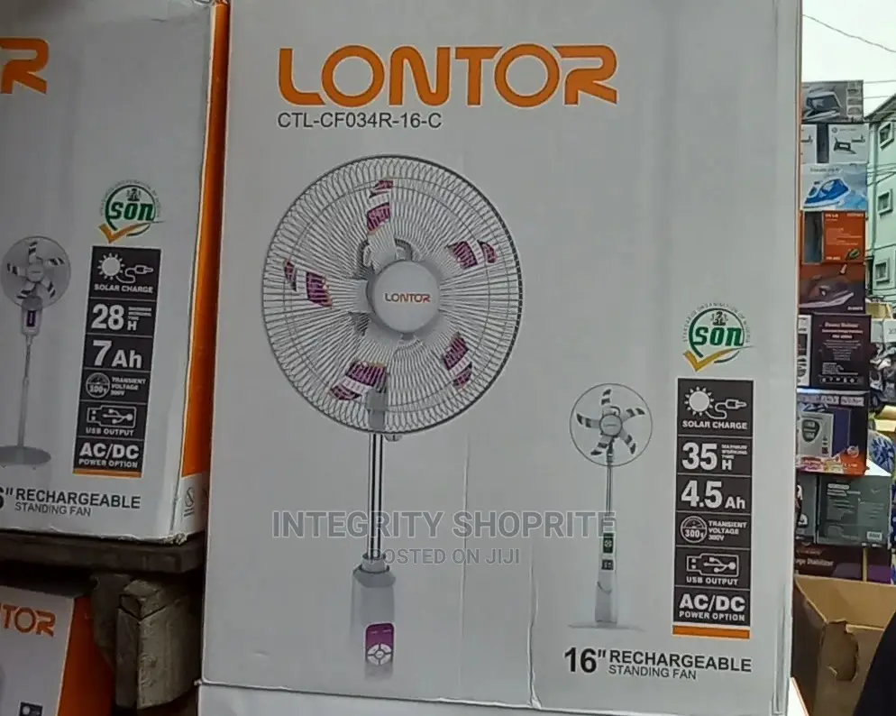 Lontor 16inches Rechargeable Standing Fan