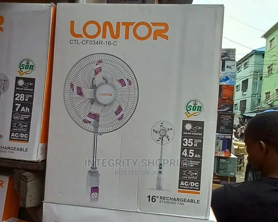 Lontor 16inches Rechargeable Standing Fan