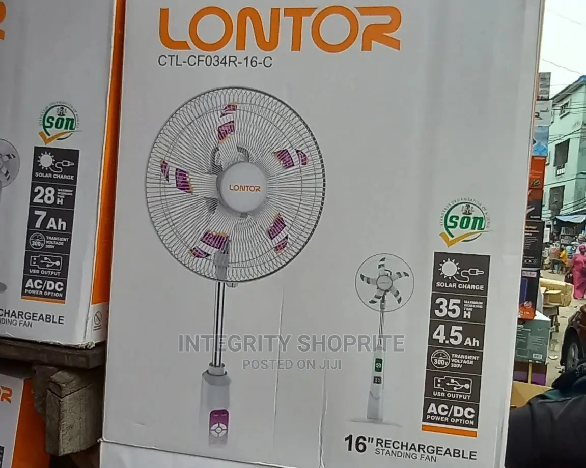 Lontor 16inches Rechargeable Standing Fan