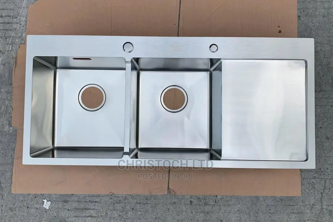 Double Bowls and Side Tray Kitchen Sink