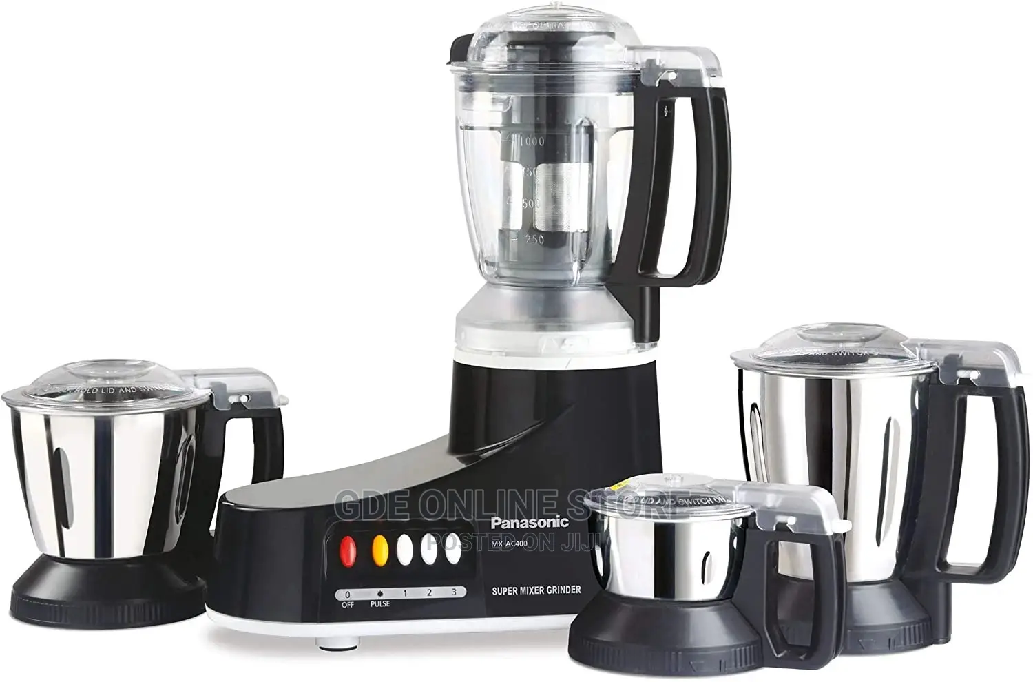 Panasonic MX-AC400 1000-Watt Super Mixer Grinder With 4 Jars