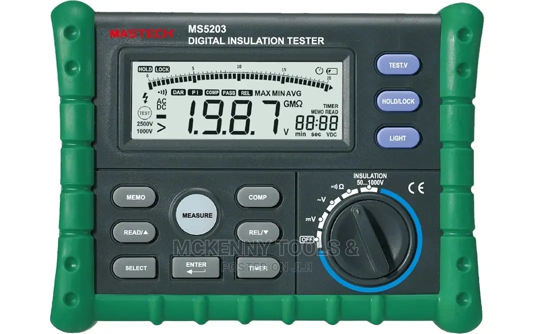 Digital Insulation Tester, 10gohm, 1000V, 250ma, MASTECH