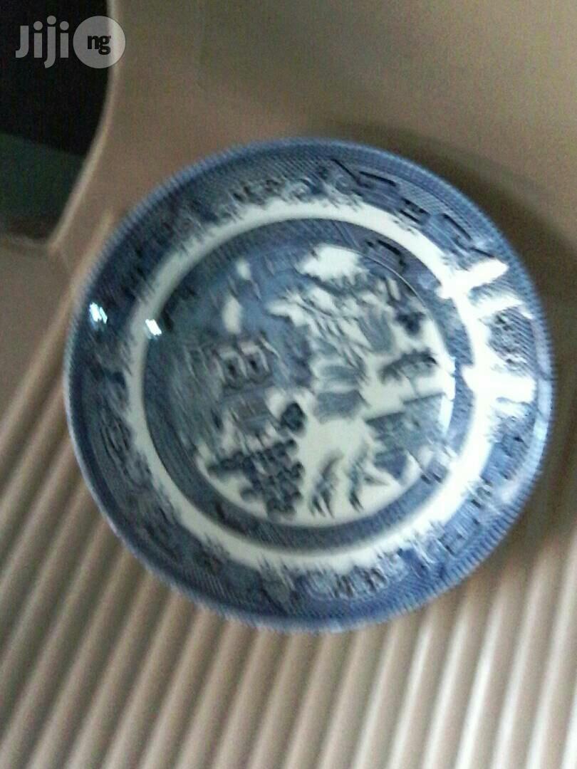 Eng Churchill Blue Willo Suop Bowl( Half Dozen)