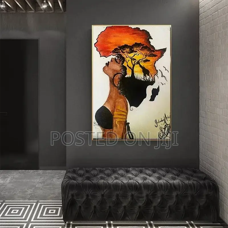 Abstract Africa Map Shape Head Wall Art.
