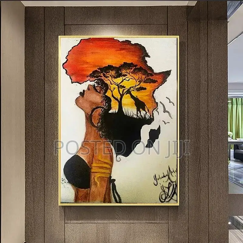 Abstract Africa Map Shape Head Wall Art.