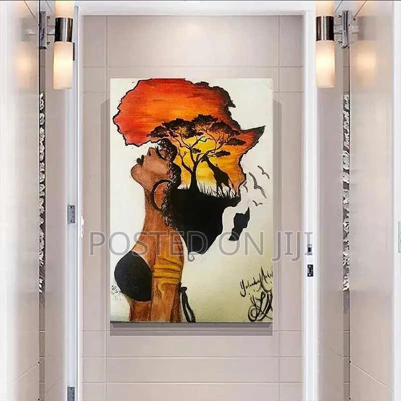 Abstract Africa Map Shape Head Wall Art.