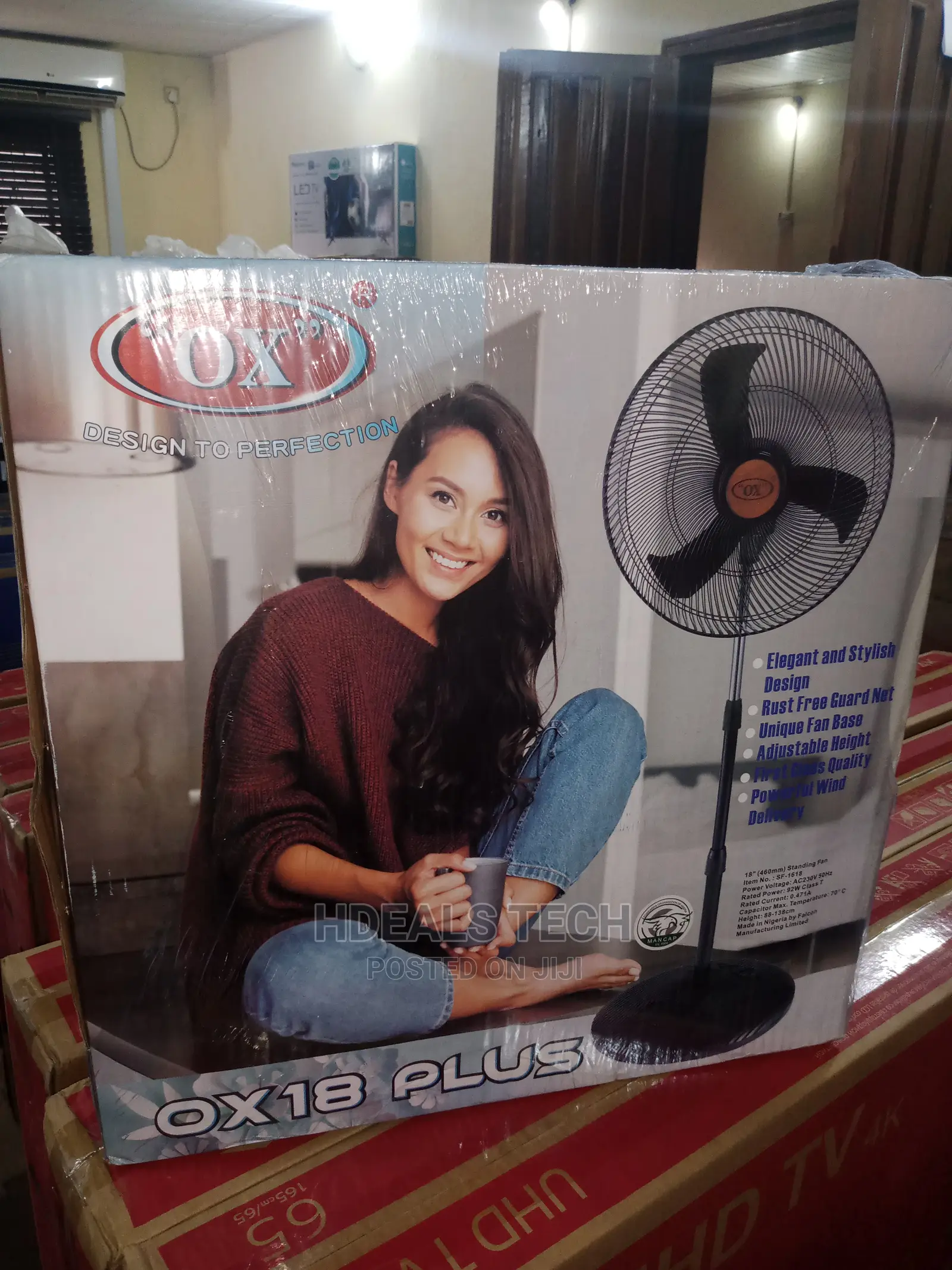 Ox 18'' Inch Non-Rechargeable Standing Fan