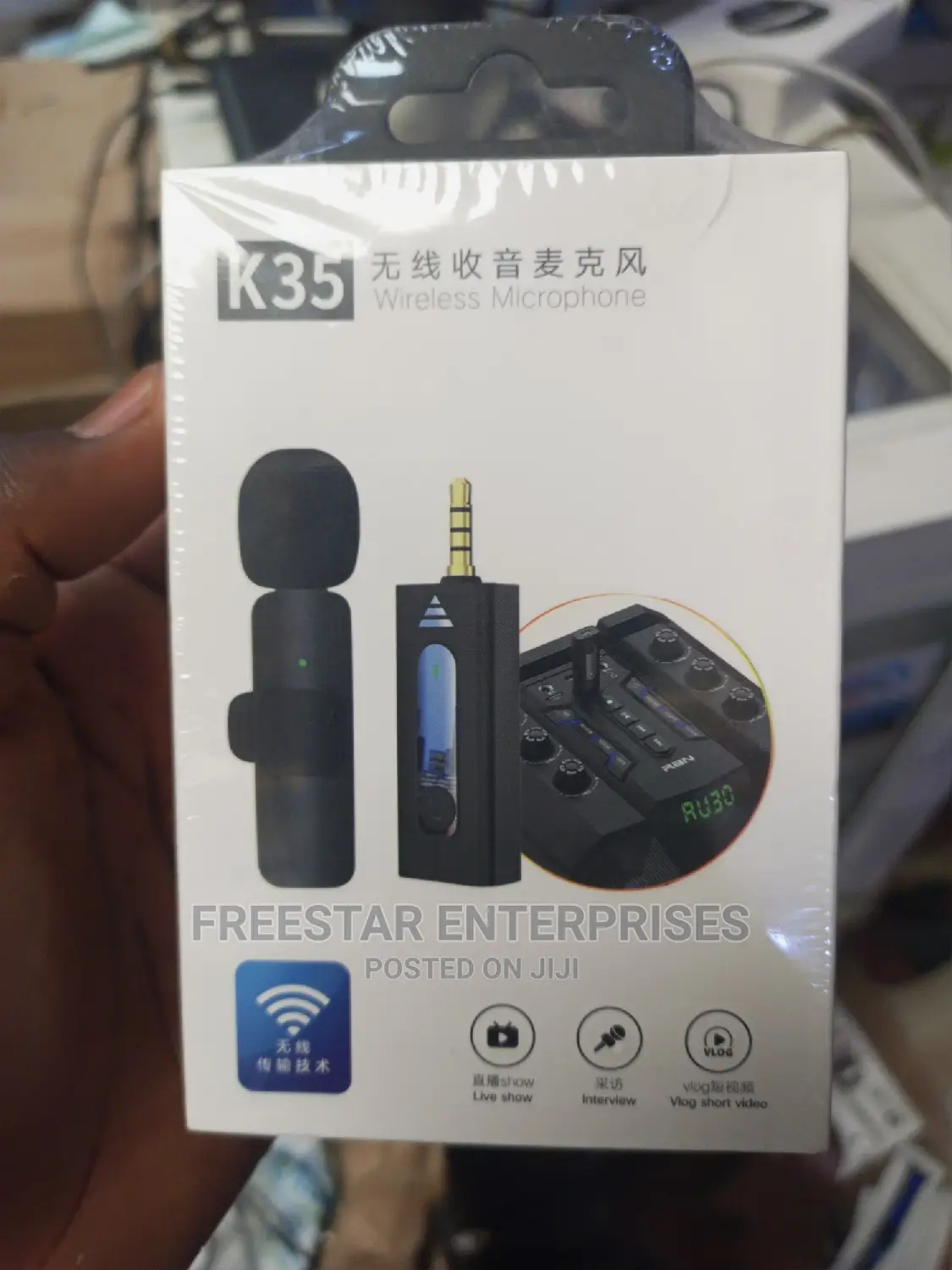 K35 Wireless 3.5mm Lapel Microphone. K35 Lapel Mic.