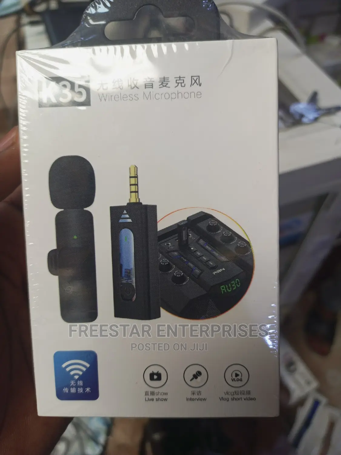 K35 Wireless 3.5mm Lapel Microphone. K35 Lapel Mic.