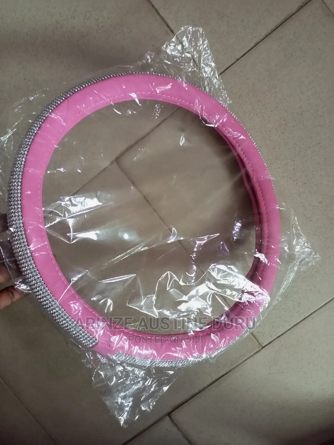 Stearing Wheel Cover Pink Blings
